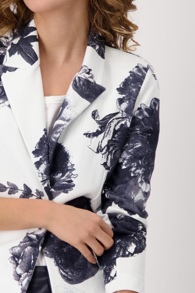 Monari- Blazer with Floral Print- Deep Ocean - Image 6