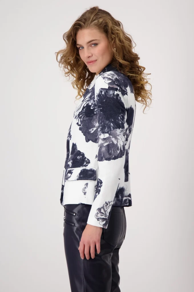 Monari- Blazer with Floral Print- Deep Ocean - Image 4