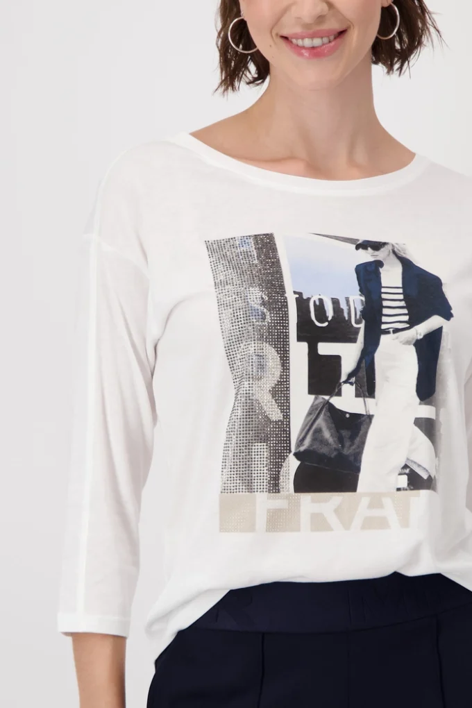 Monari- T-Shirt with Woman's Print - Image 5