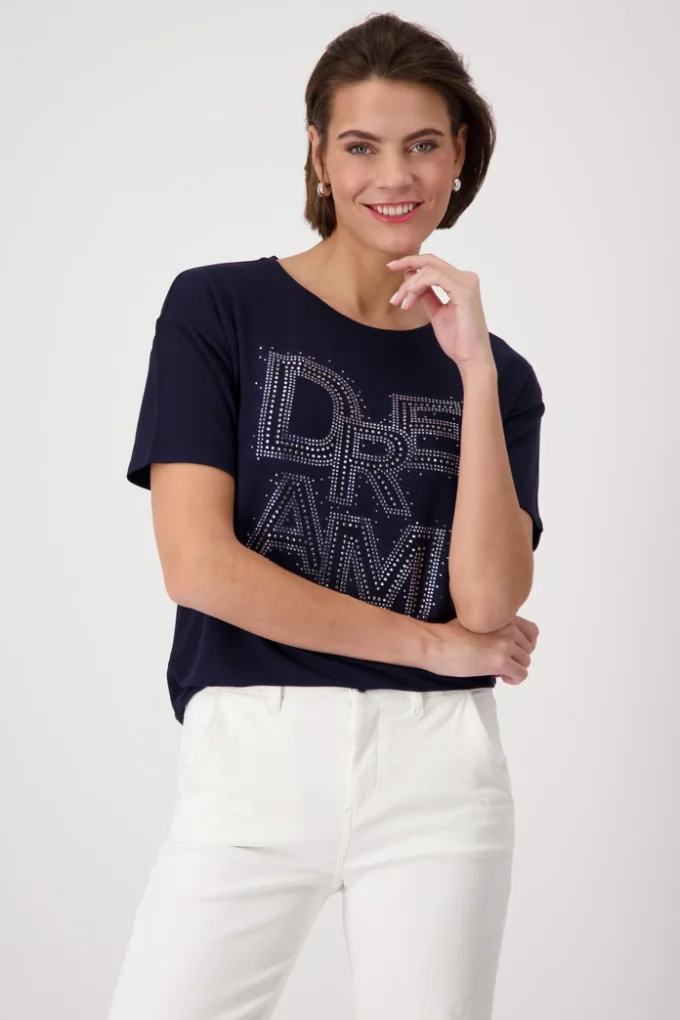 Monari-T-Shirt Basic Deram- Deep Ocean