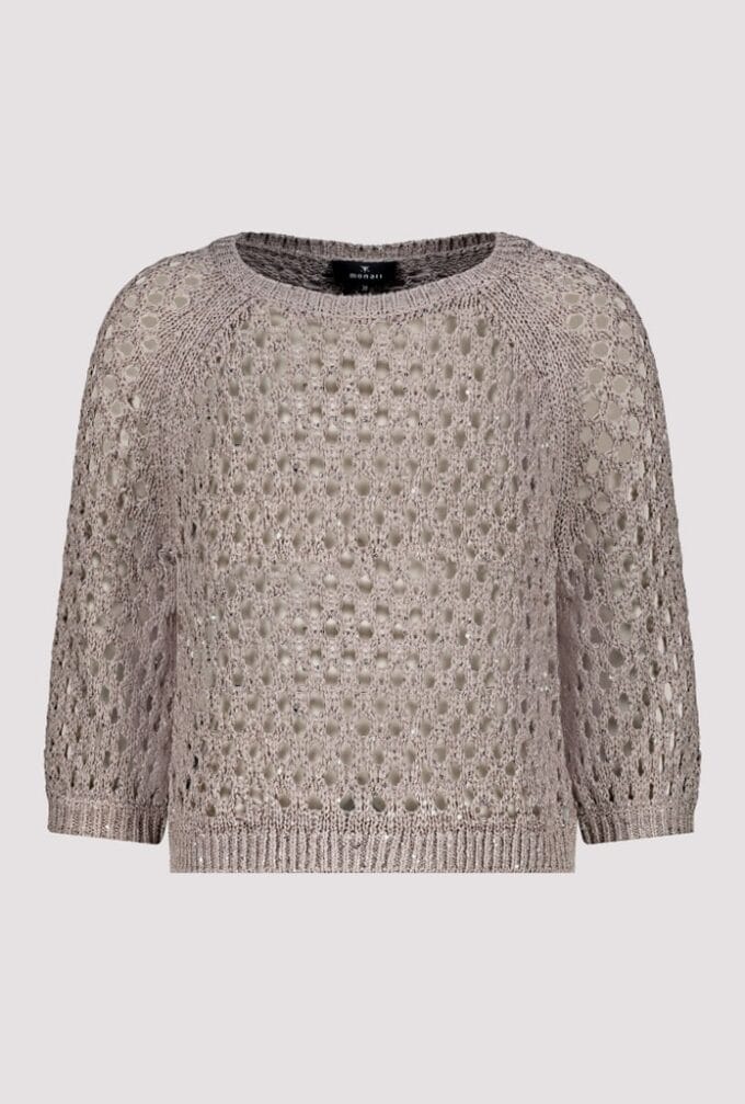 Monari-Sweater sequin Yarn- Dark Linen - Image 6