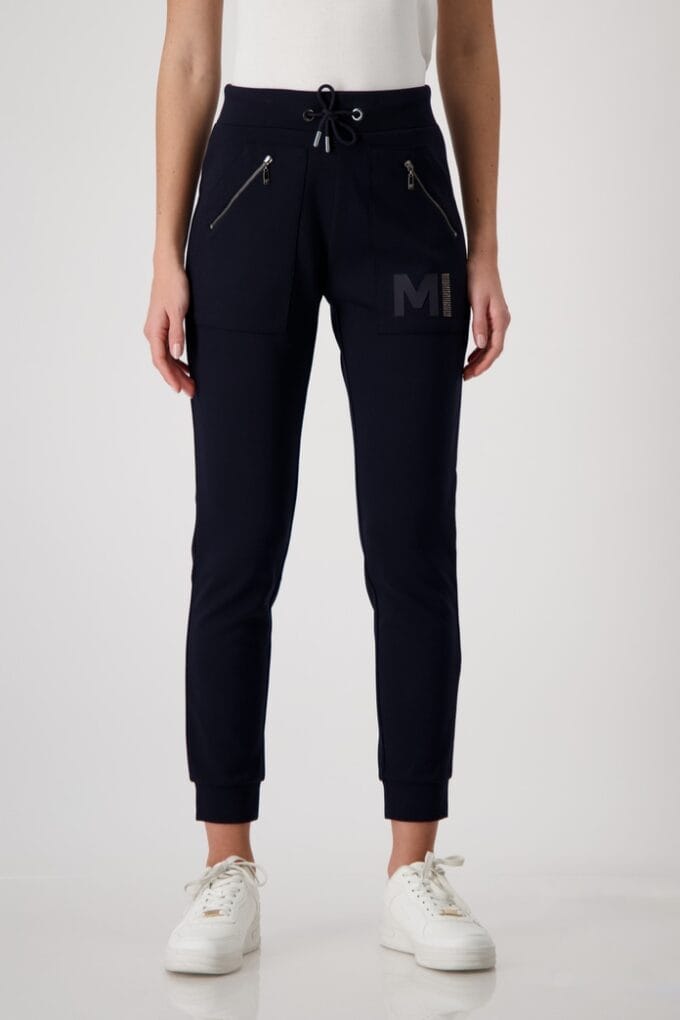 Monari-Jogging Bottoms With Rhinestones- Deep Ocean