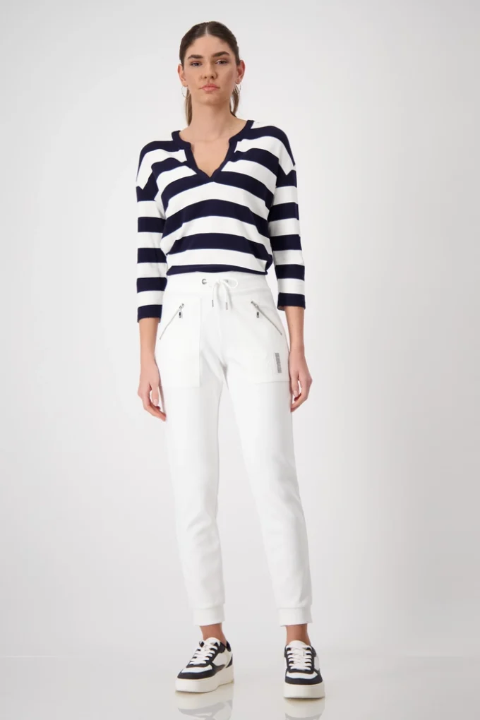 Monari-Jogging Bottoms with Rhinestones -white - Image 3