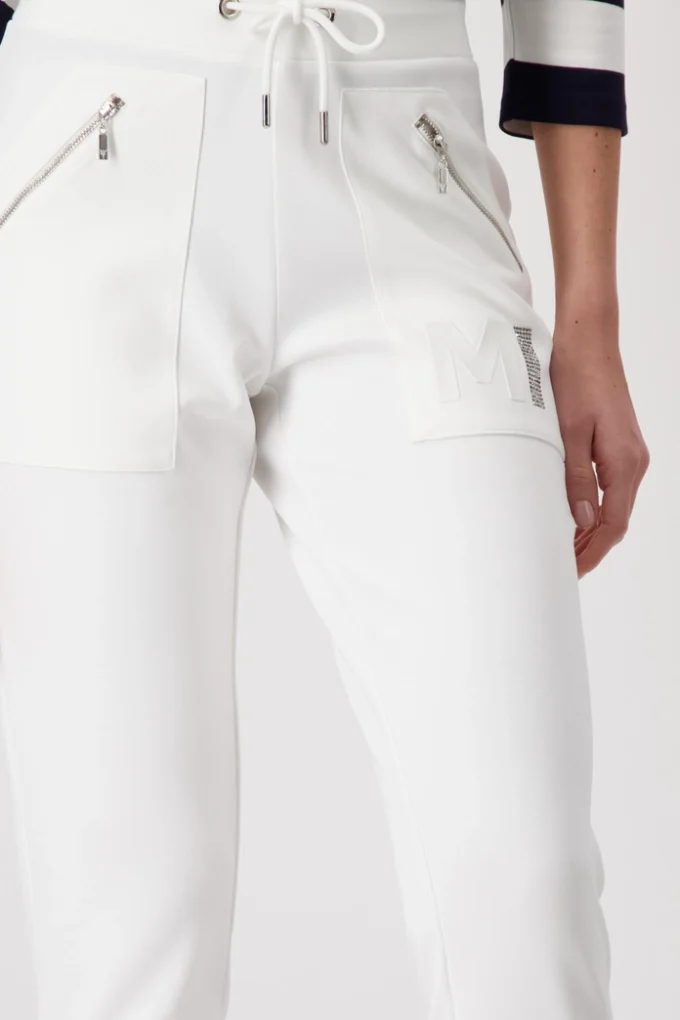 Monari-Jogging Bottoms with Rhinestones -white - Image 7