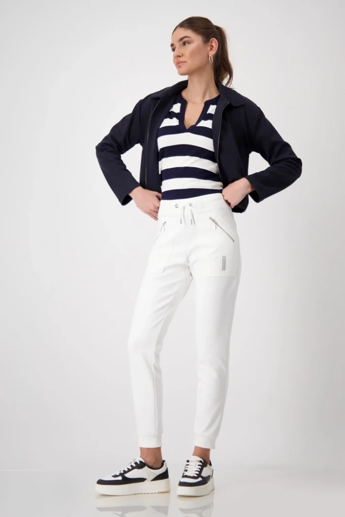 Monari-Jogging Bottoms with Rhinestones -white - Image 2