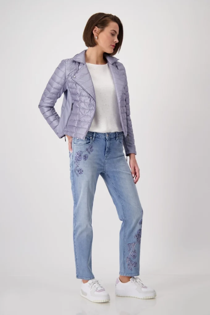 Monari- Jeans with Lace Embroidery - Image 3