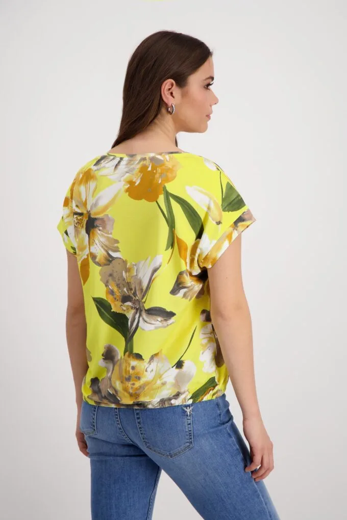 Monari- Round neck T-Shirt in Sun Yellow - Image 2