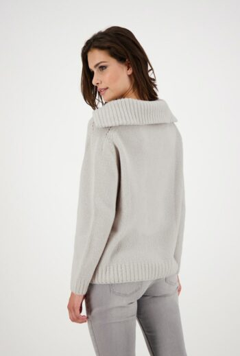 Monari-Pullover Sweater - Fleece Yarn in Light Cloud - Classique Boutique