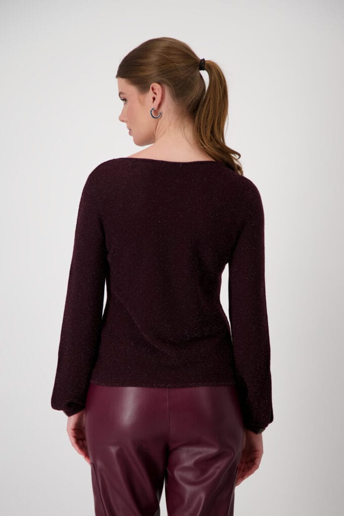 Monari- Round neck Pullover - Dark cherry - Image 6