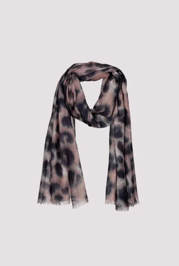 Monari- Animal print Scarf-Milk Chocolate