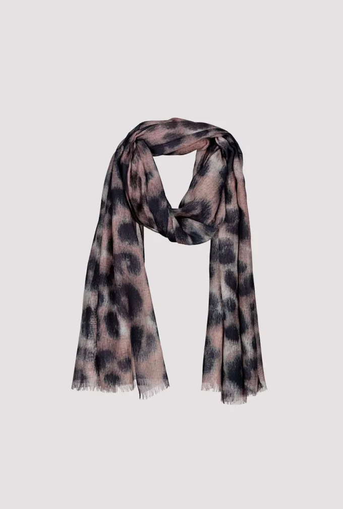 Monari- Animal print Scarf-Milk Chocolate - Image 5