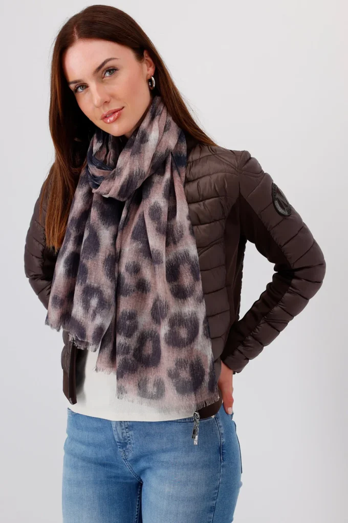 Monari- Animal print Scarf-Milk Chocolate - Image 2
