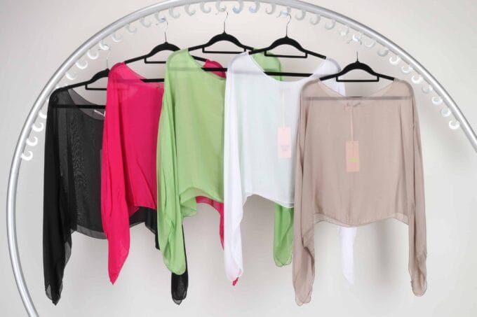 New- Made in Italy- Plain Silk Top( one size)