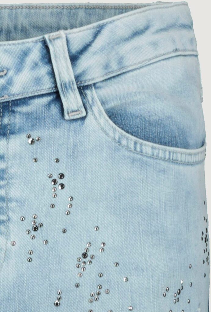 Monari- Destroyed Denim Jeans with Rivets - Classique Boutique