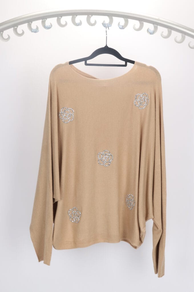 Made In Italy- Very Soft  Jumer with floral in 4 Colors - Image 2