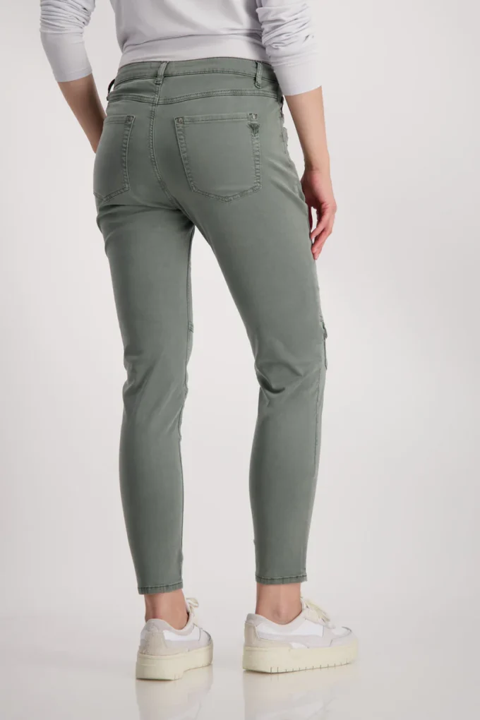 Monari- Cargo Statement Trouser -Forest Green - Image 3