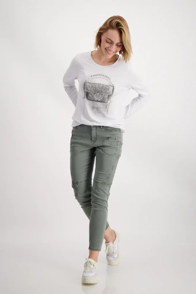 Monari- Cargo Statement Trouser -Forest Green - Image 6