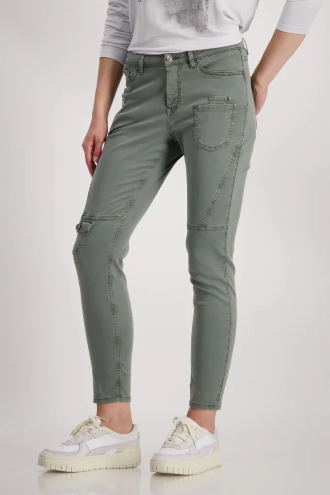 Monari- Cargo Statement Trouser -Forest Green - Image 2