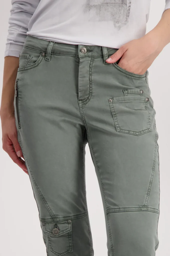 Monari- Cargo Statement Trouser -Forest Green - Image 4