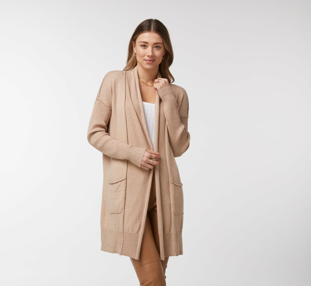 Zaket & Plover- Cardigan Essential in Almond and Royal - Classique Boutique