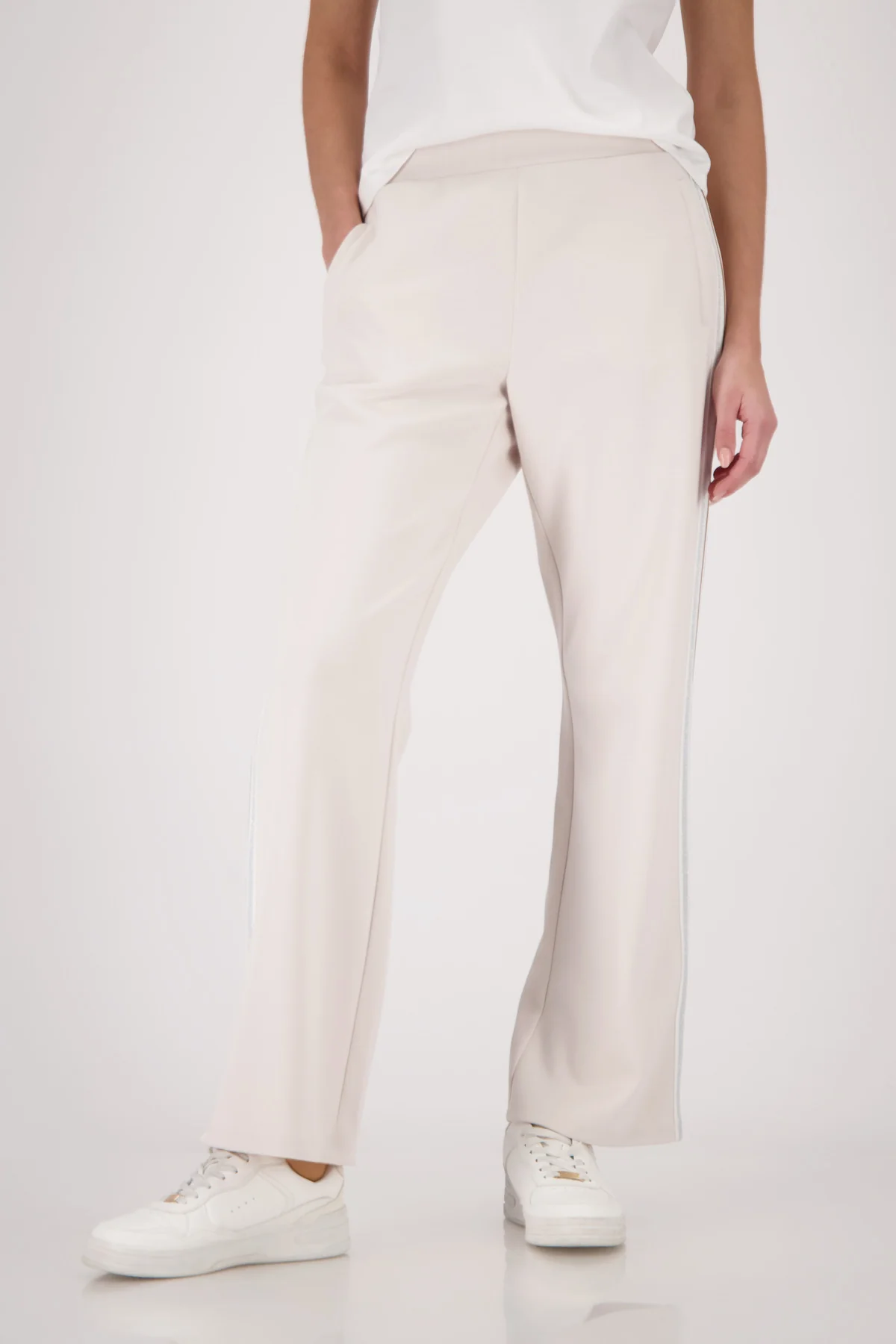 Monari- Stripes Sweat Pants- Beige - Image 3