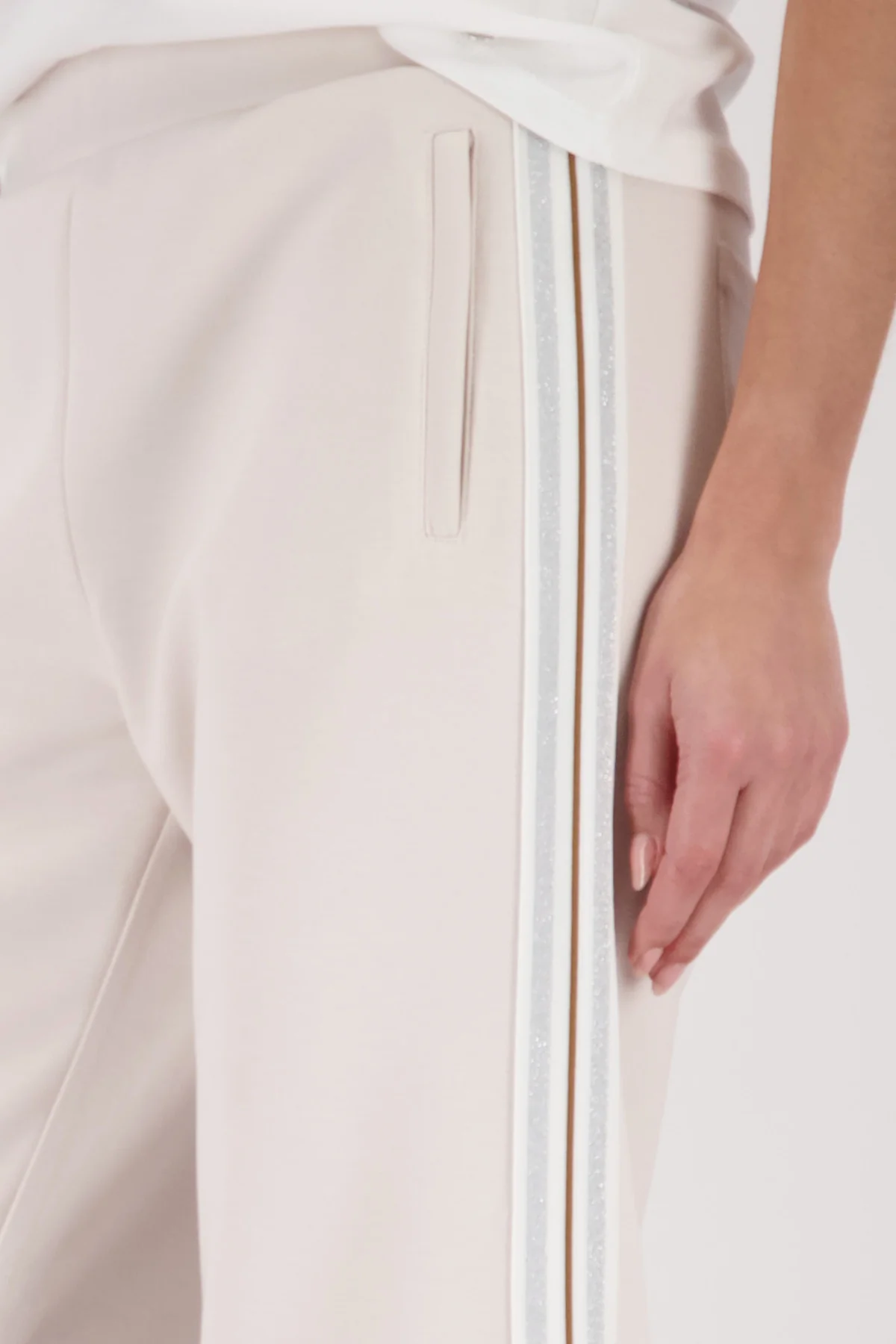 Monari- Stripes Sweat Pants- Beige - Image 5