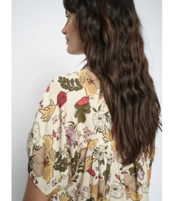 Mos Mosh- Wine Flower Blouse- Ecru