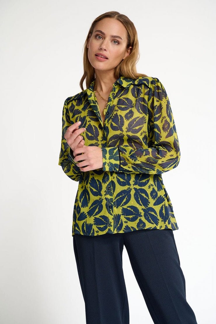 Pom Amsterdam- Mythical birds Moss Blouse - Classique Boutique