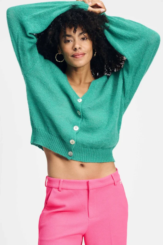 Pom Amsterdam- Cardigan- Fresh Green