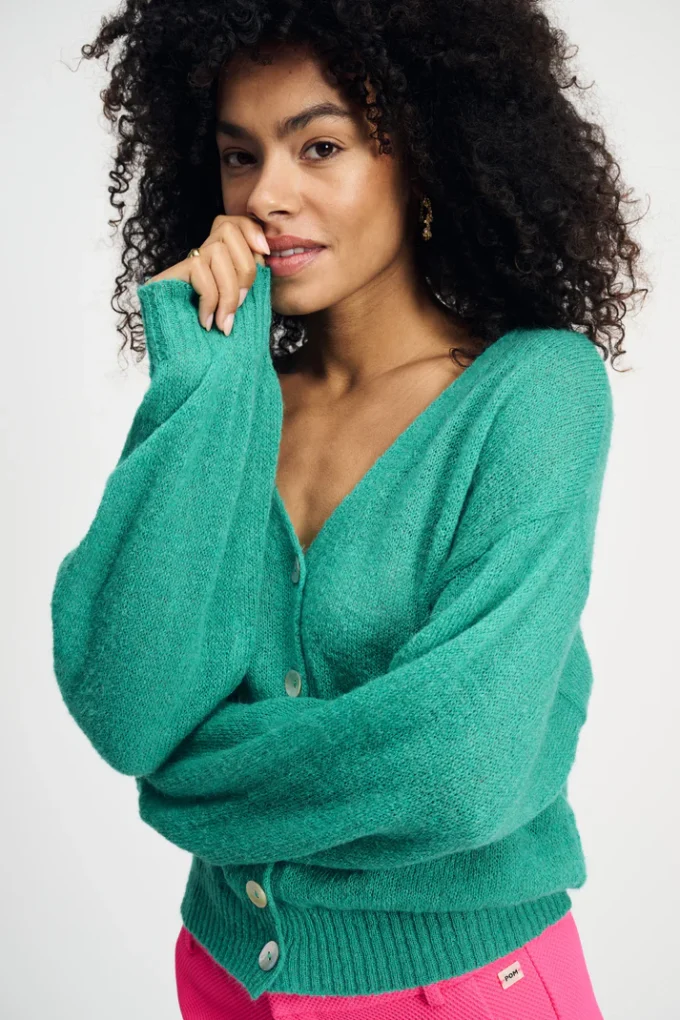 Pom Amsterdam- Cardigan- Fresh Green - Image 3