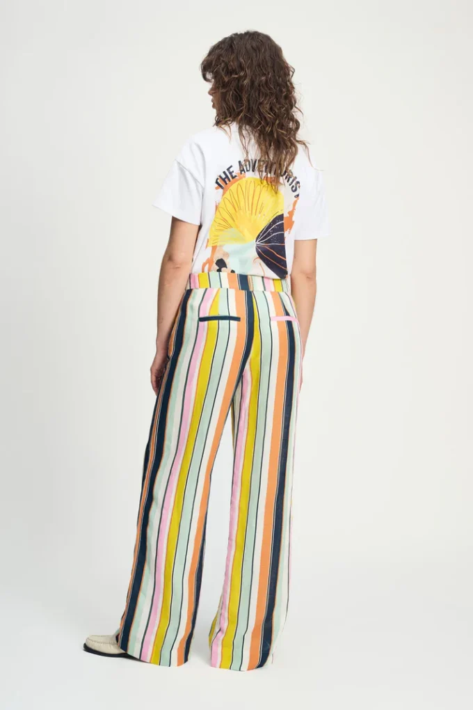 Pom Amsterdam- Pants- Paradise Stripes Linen - Image 3