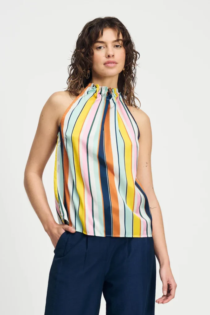 Pom Amsterdam- Top- Paradise Stripes- Multi