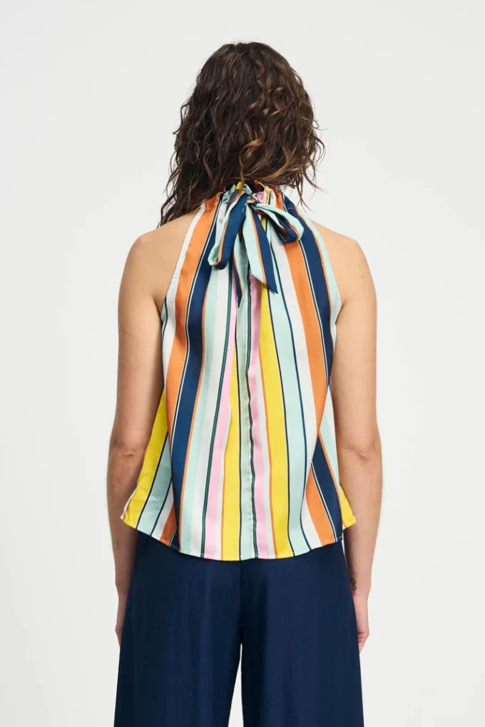 Pom Amsterdam- Top- Paradise Stripes- Multi - Image 4