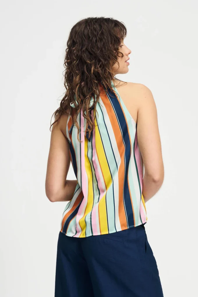 Pom Amsterdam- Top- Paradise Stripes- Multi - Image 2