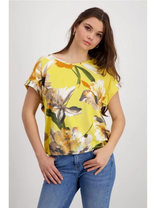 Monari- Round neck T-Shirt in Sun Yellow