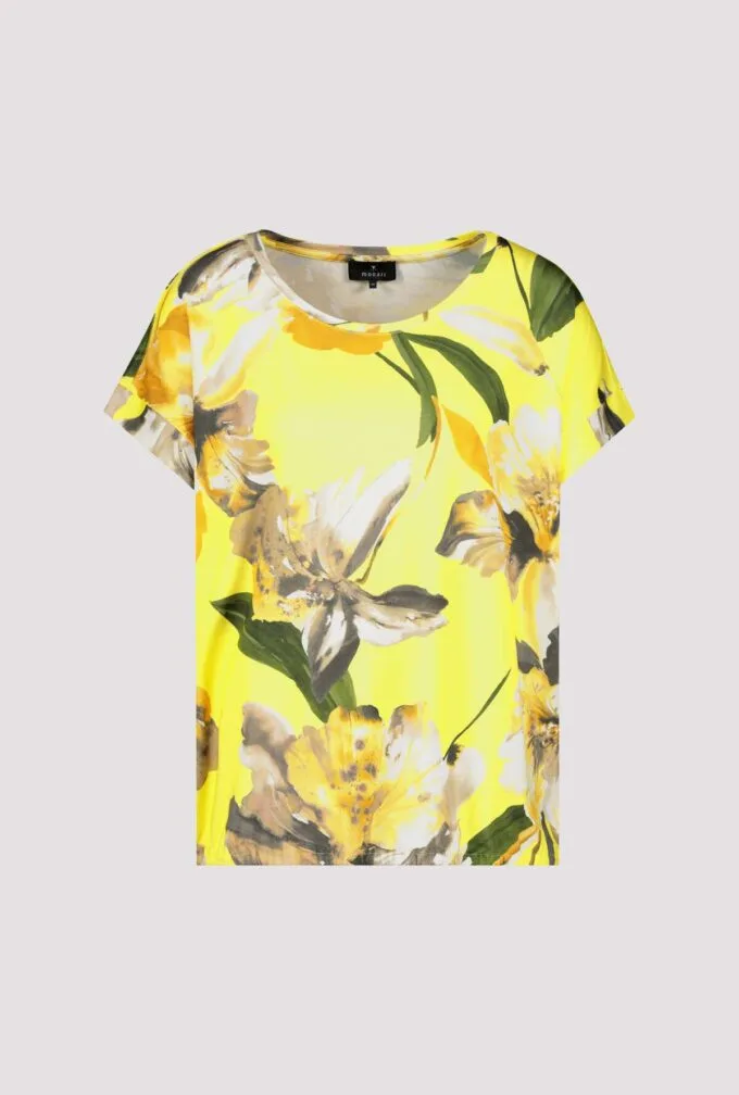 Monari- Round neck T-Shirt in Sun Yellow - Image 3