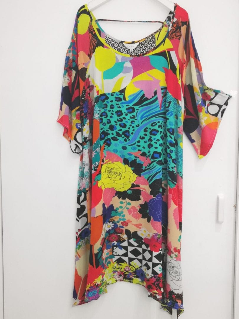 INOA- Silk Monrovian Slit Sleeve Dress - Classique Boutique