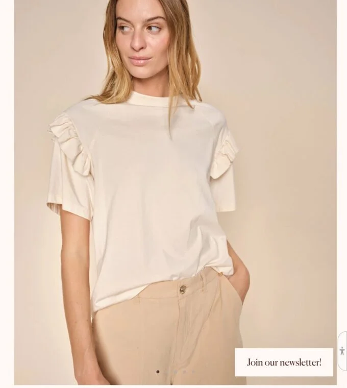 Mos Mosh- Nala Flounce Tee- Ivory